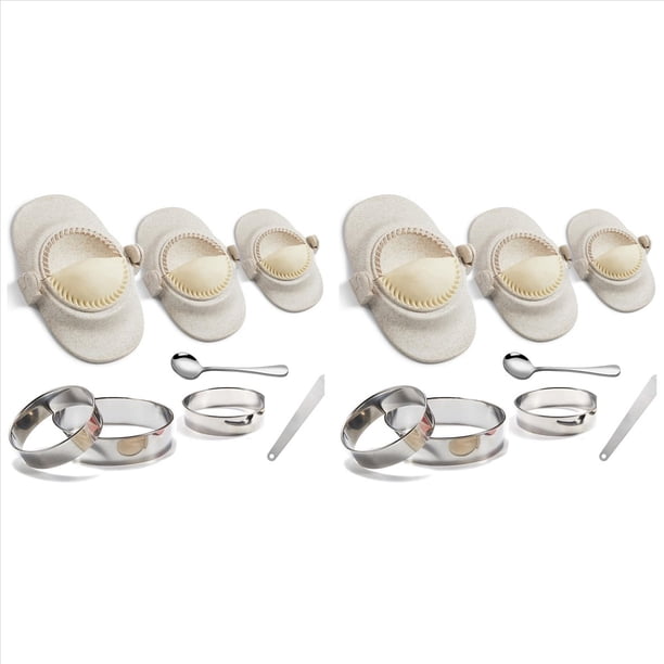 2Conjunto Prensa para Hacer Empanadas, Juego para Hacer Bolas de Masa Extragrande de 6 Pulgadas con Cortador de Masa, Juego de Moldes para Bolas de Masa para Pierogi y Pastelitos