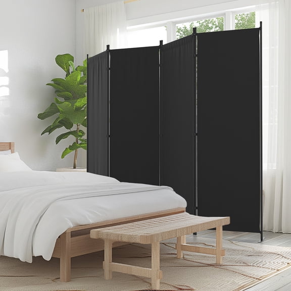 GOJOOASIS Modern 4 Panel Room Divider Folding Privacy Screen For Home Office Dorm Decor,Black