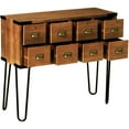 thumbnail image 5 of eHemco Antique Metal Legs Storage Console Table with 8 Drawers, Antique Walnut, 5 of 8