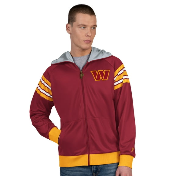 Men's Pro Player Burgundy/Gold Washington Commanders Helmet Full-Zip Hooded Track Jacket