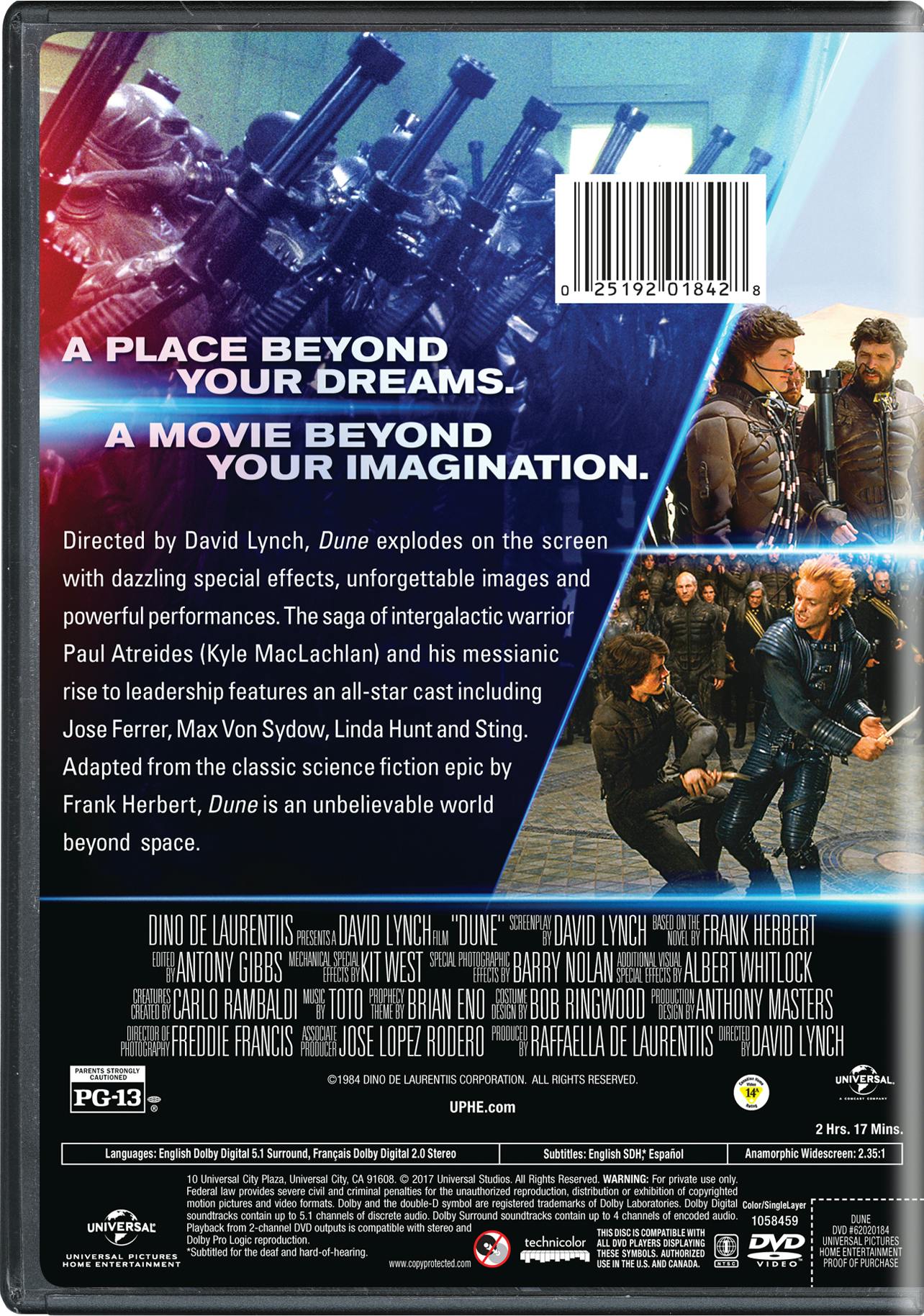 Dune [DVD], Feature,Sci Fi,Drama,Science Fiction,Thriller,Independent, Independent, Drama, Thriller, Adventure,