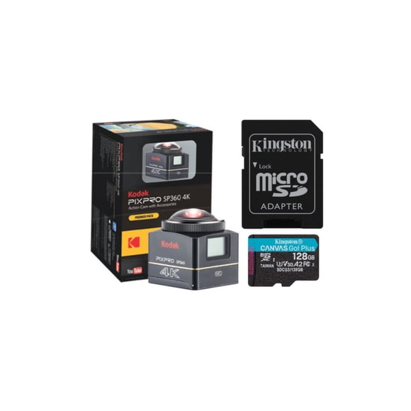 Cámara VR Kodak PIXPRO SP360 4K Premier Pack con 128 GB