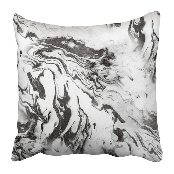 EREHome Black Agate Abstract Marble Colorful White Paint Structure Ink Watercolor Antique Pillow Case Cushion Cover 20x20 inch