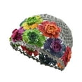 thumbnail image 4 of Milageto Flower Crochet Casual Hollow Skull Cap for Party Outdoor Shopping Gray, 4 of 8
