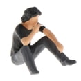 thumbnail image 1 of TISHITA 1:64 Street Scene Diorama Figures Character Resin Model Layout Decor Red Black, 1 of 8