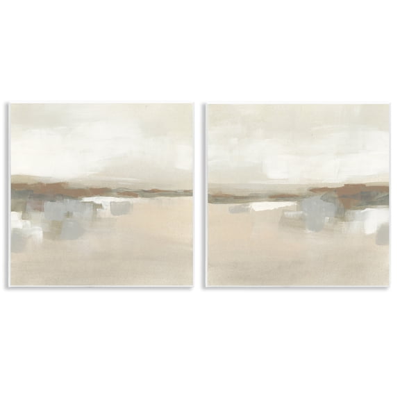 Stupell Industries Earthy Landscape Impressions Abstract Painting Unframed Art Print Wall Art, 12 x 12, Set of 2