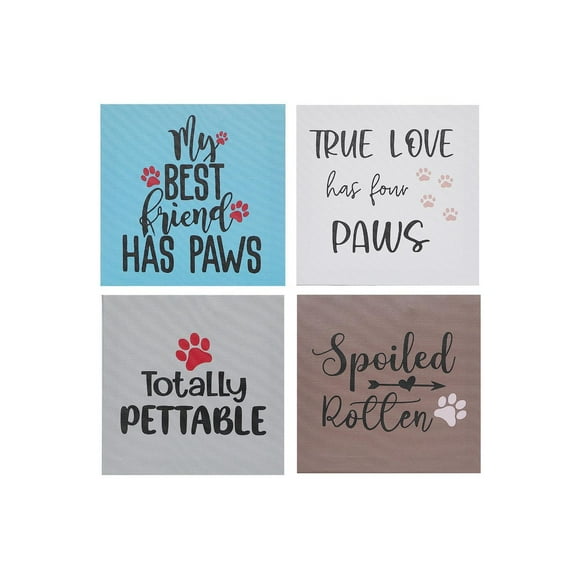 Canvas Wall Art Pet Lovers - Set of 4