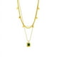 thumbnail image 5 of Zhuge Colgante de collar hecho a mano, con un colgante de acero de titanio con diamante verde de tres capas en forma de gota de agua suave (oro), 5 of 5