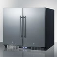 thumbnail image 2 of 36" wide ADA height frost-free side-by-side undercounter refrigerator-freezer black cabinet, stainless steel doors, and digital controls, 2 of 5