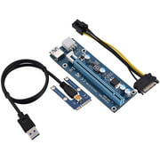 PCI-E Adapter, Mini PCI-E to PCI Express16x Extender Riser Adapter with SATA Power Cord for Video Card Mining