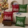 thumbnail image 5 of Christmas Pillow Covers 18x18 Inch Set of 2 White Christmas Tree Merry Christmas Decorative Green Throw Pillows Winter Christmas Decor for Home Couch ST-007B18, 5 of 6