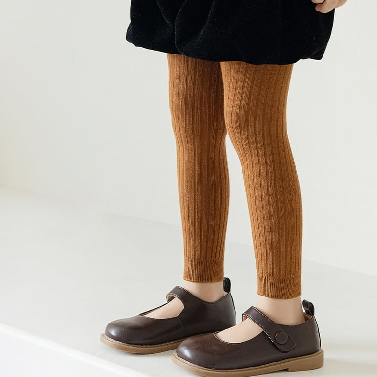 Miyanuby Toddler Girls Cotton Cable Knit Leggings Classic Solid