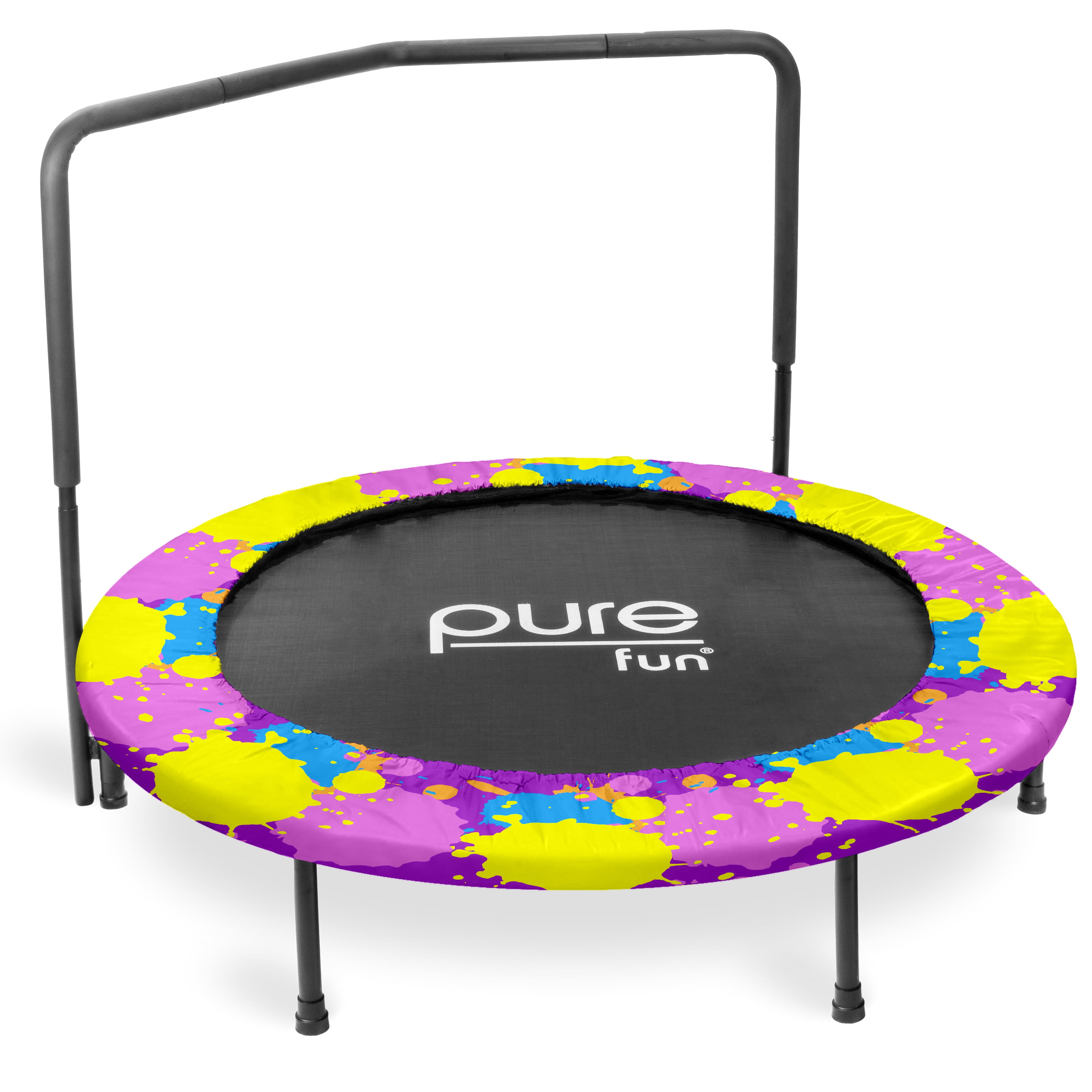 Pure Fun Super Jumper Kids 48Inch Trampoline with Handrail, Paint