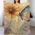 thumbnail image 3 of nygtbtfer Throw Blanket Wildlife Flower &amp; Butterfly Luxury Velvet Super Soft French Country Plush Flannel Blanket for Couch Bed Sofa for Kids Family and Friends Adults  60x80in, 3 of 6