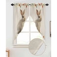thumbnail image 2 of Swag Curtains, Cute Bunny Rabbit Plant Leaves Cotton Linen Rod Pocket Kitchen Curtains Valances Tier Curtains Swag Valance Curtains for Bedroom Living Room 28" x 36", 2 Panels, 2 of 6