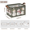 thumbnail image 7 of Yayeee Foldable Storage Basket for Shelves with Handles Set of 2 Waterproof Cloth Bins, Gray Cute Snowmen, 7 of 7