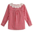 thumbnail image 2 of Richie House Girls' Gingam Top with Lace Collar and Bow Accent RH0921, 2 of 2