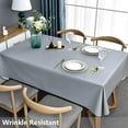 thumbnail image 3 of TRAHOO-Plastic Table Cloth for Rectangle Tables Grey Vinyl Tablecloth Waterproof Wipeable Oilcloth Table Cloths for Parties Dining Table Cover (54'' x 78'', Pure Gray), 3 of 4
