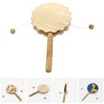 thumbnail image 4 of SHISUYAN Unfinished Wood Craft DIY Painted Rattle-drum DIY Painting Wood Rattle-drum Model DIY Supply, 4 of 8