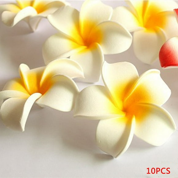 10pcs 7cm DIY Artificial Silk Plumeria Rubra Flower Rubra Flower Heads for Shoes Straw Hat Decor