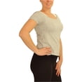 thumbnail image 2 of Aeropostale Camiseta básica recortada con nudo en la espalda para mujer, gris, pequeña, 2 of 4