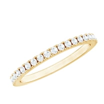 Rosec Jewels Moissanite Half Eternity Ring for Women - Stackable Ring - D-VS1 Quality Certified, 18K Yellow Gold, US 9.00
