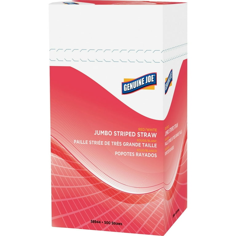 Genuine Joe Jumbo Striped Straws - 7.8 Genuine Joe Jumbo Striped Straws - 7.8