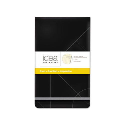 Idea Collective Journal 1 Subject, Wide/Legal Rule, Black Cover, 5 x 8.25, 120 Sheets