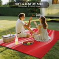 thumbnail image 4 of Red Striped Outdoor Rug 5x8 Ft - Reversible Patio Rug Outdoor Camping Rugs, Modern Abstract Art Wave Moire Gradient Washable Indoor Outdoor Area Rugs, Non-Slip Outdoor Carpet Runner for Deck/Porch, 4 of 8
