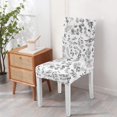 thumbnail image 4 of Botanical Dining Chair Covers 4 Pack Rustic Tropical Flower and Leaves Pattern Washable Polyester Stretch Slipcovers Removable Protector for Summer Dining Room, 4 of 7