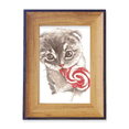 thumbnail image 1 of Little Cat Lollipop Watercolor Animal Photo Frame Exhibition Display Art Desktop Painting, 1 of 3