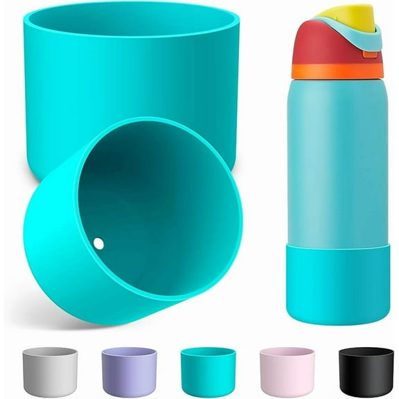 2PCS Silicone Water Bottle Boot for Owala 24oz 32oz 40oz, Anti-Slip Protective Sleeve Bottom Bumper Protector for FreeSip, Twist, and Flip Stainless Steel Water Bottles