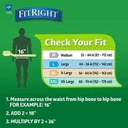 FitRight OptiFit Extra+ Briefs, with Leak Stop Guards, Adult Disposable Briefs with Tabs, X-Large, 56 - 64, 20 Count