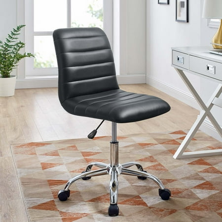 UPC: 0848387041960 | Modway Ripple Armless Mid Back Vinyl Office Chair in Black