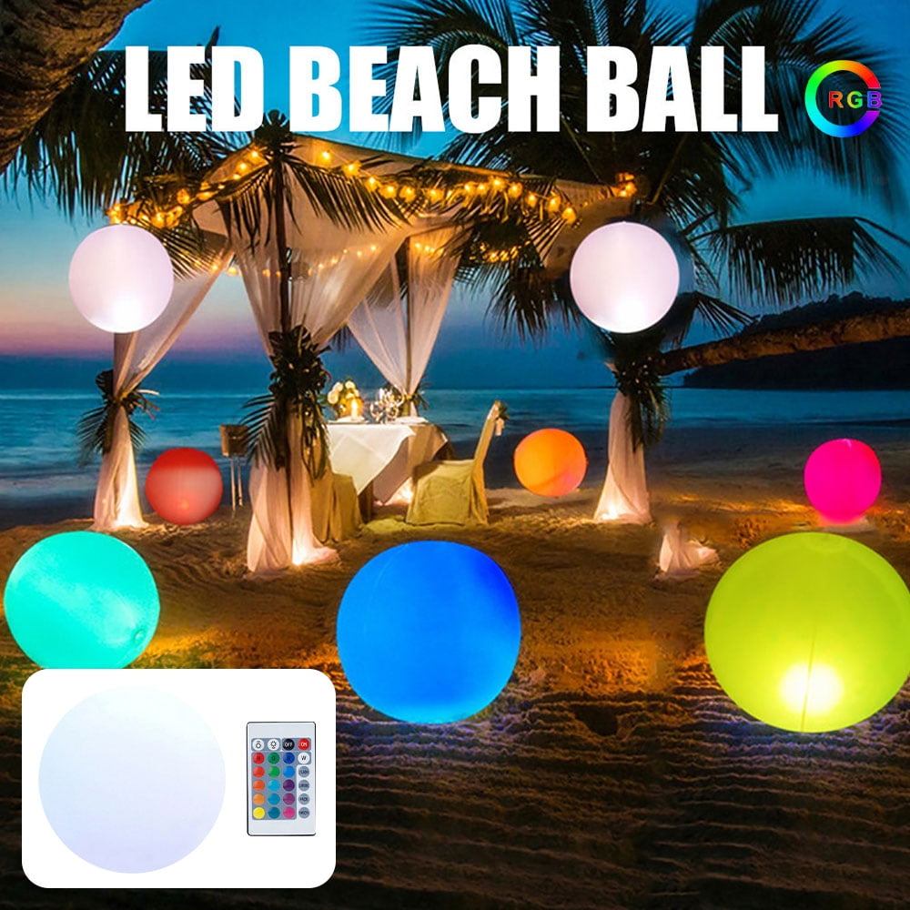 Reusable-NEW Translucent W/Glow Sticks GLOW IN THE DARK BEACH BALLS Play Glow 