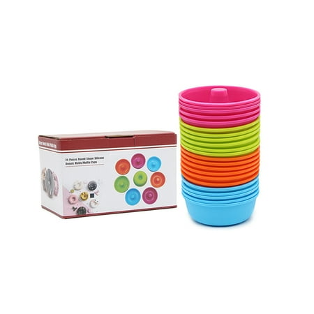 

Alexsix 12/24/36Pcs Silicone Molds Cupcake Baking Cups Donut Baking Pan Set Nonstick Mould Muffin Jello Bagel Pan Baking Tool(4#)