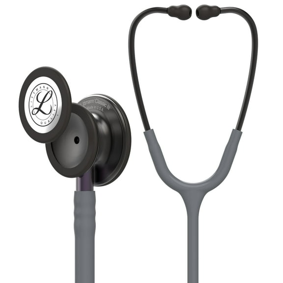 Littmann Classic III Monitoring Stethoscope, Smoke, Violet Stem and Smoke Headset