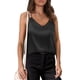 thumbnail image 4 of Camisetas sin mangas con cuello en V para mujer para el verano: camisola de satén de seda sin mangas con tirantes ajustables, diseño estampado, corte ajustado para combinar con otras prendas o para, 4 of 8