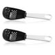 thumbnail image 3 of Cucharas de cocina Cucharas resistentes al calor Triturador de ajo Alimentos Agua Aceite Drenaje de jugo Herramientas de molienda Utensilios de cocina Negro 2 piezas sidaley HA009224-02, 3 of 6