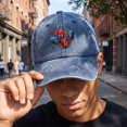 thumbnail image 2 of Unisex Washed Cotton Superhero Baseball Cap Spider Graphic Printed Retro Sunshade Dad Hat Outdoor Casual Streetwear Accessories, 2 of 7