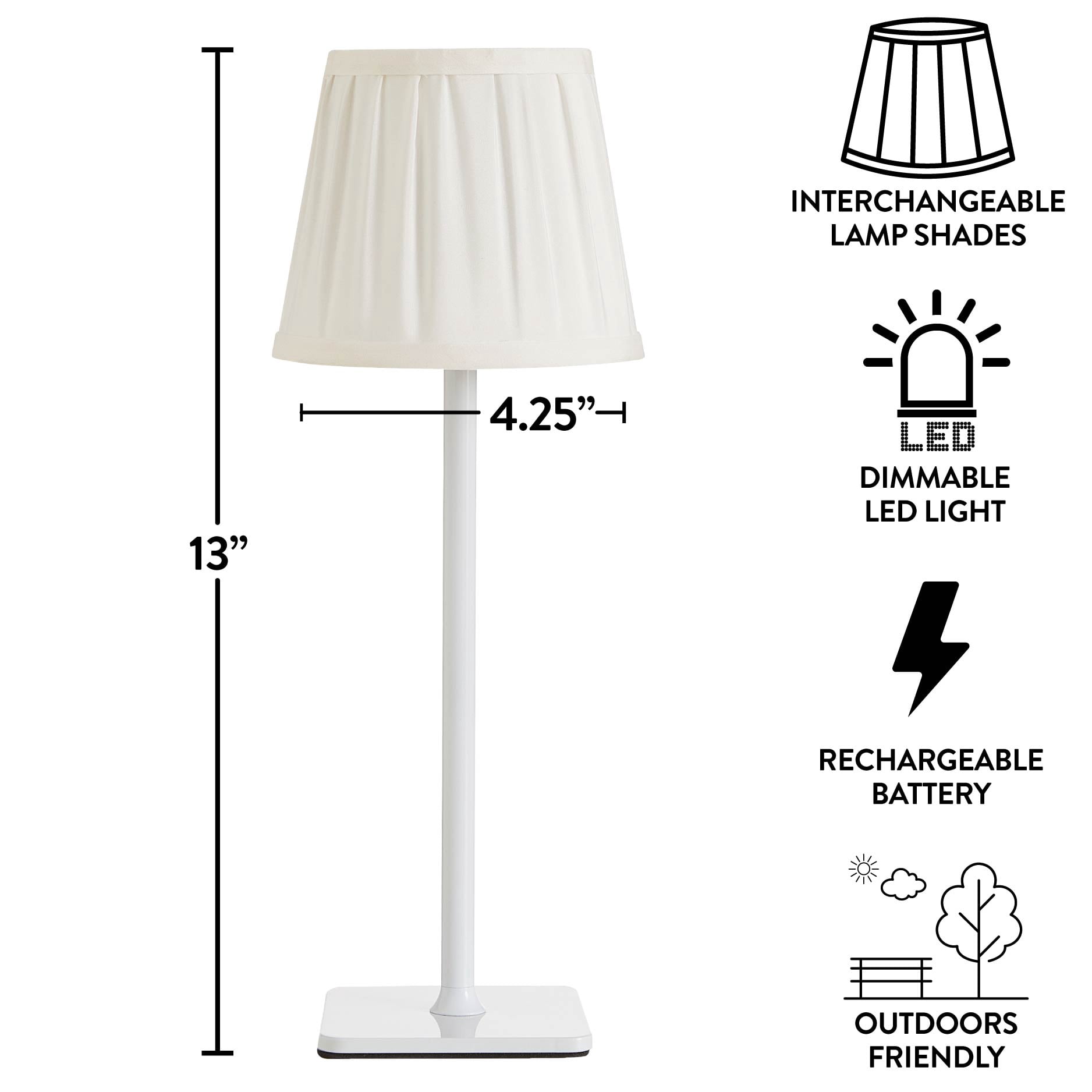 Mainstays 3 in 1 Indoor/Outdoor Rechargable Lamp Set, Stripe