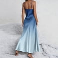 thumbnail image 6 of Puntoco Women's Maxi Satin Silky Dress Long Slip dress Cowl Neck Nightgowns Elegant Tie Low Back gradient summer Dress Multicolor-A S(S), 6 of 8