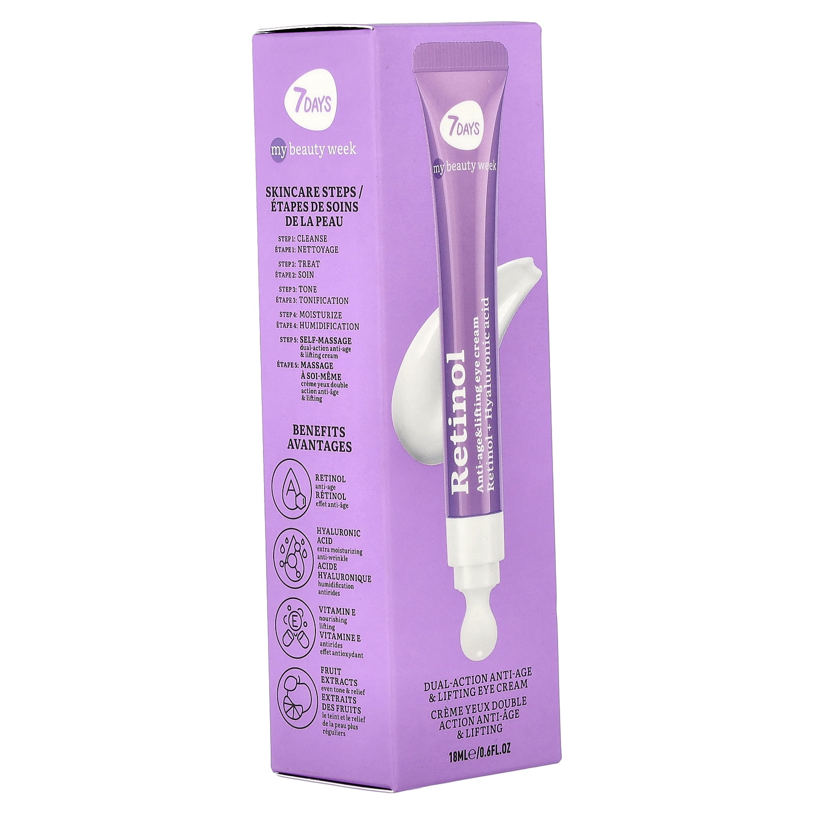 7Days Beauty Retinol, Dual-Action Anti-Age & Lifting Eye Cream, 0.6 fl oz (18 ml)