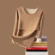thumbnail image 2 of Top de lactancia de terciopelo con forro polar cálido para mujeres embarazadas, ropa de verano de manga larga sin costuras, ropa interior posparto con cuello en V, 2 of 5