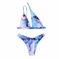 thumbnail image 2 of Neinkie 2 Pcs/Set Bikini Set One Shoulder Soft Hollow Out Sexy Summer Bathing Suit for Beach, 2 of 7