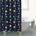 thumbnail image 4 of Dark Blue Sun Moon Star Eye Planet Pattern Shower Curtain 72"x72" ,Bathroom Decorative Shower Curtains Set with 12 Hooks,Modern Waterproof Washable Shower Curtain, 4 of 6