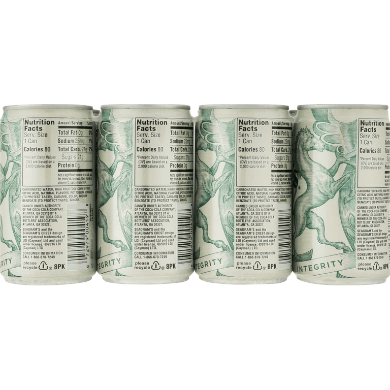 Seagram&rsquo;s Caffeine-Free Ginger Ale Soda, 7.5 Fl. Oz. - Walmart.com