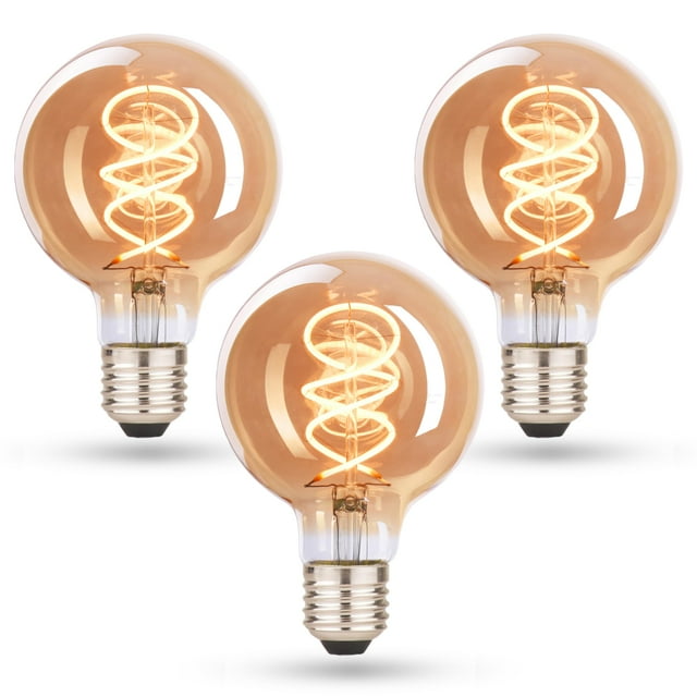 Bombillas LED CROWN E27 vintage de vidrio blanco cálido, paquete de 3