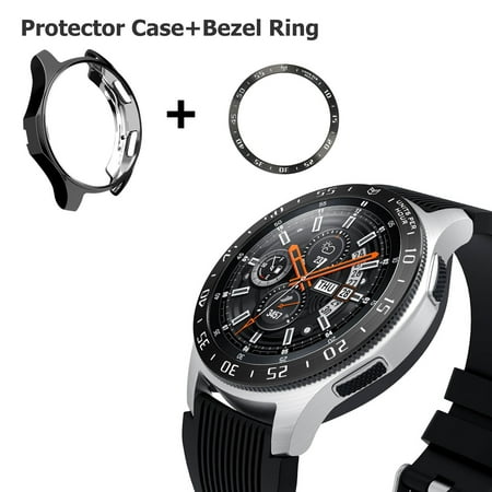 EEEKit Compatible with Samsung Galaxy Watch 46mm Bezel Ring Styling, Anti Scratch & Collision Protector Bezel Loop + Screen Protector Case for Galaxy Watch 46mm/Gear S3 Frontier &