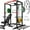 Power Cage/Weight bench/Barbell/140lb Color Plate, variant on Allviate Squat Rack for Home Gym,2000lbs Power Rack Squat Machine with LAT Pulldown and More Training Attachments,Weight Rack with Adjustable Pulley System for Full Body Workout,Black